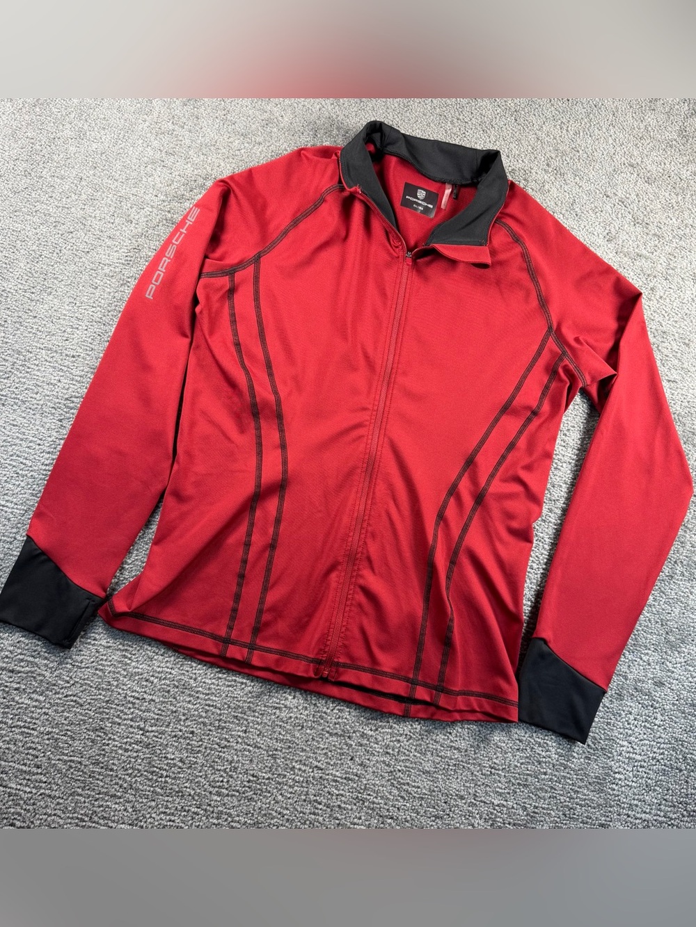 Porsche Women's Med Red Lightweight Fitness Jacket Porsche Racing Ladies Jacket